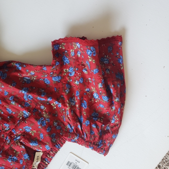 DownEast Serena Dress XS Red and Blue Floral Midi Dress - Picture 10 of 12